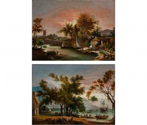 19th century, Pair of landscapes